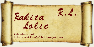 Rakita Lolić vizit kartica